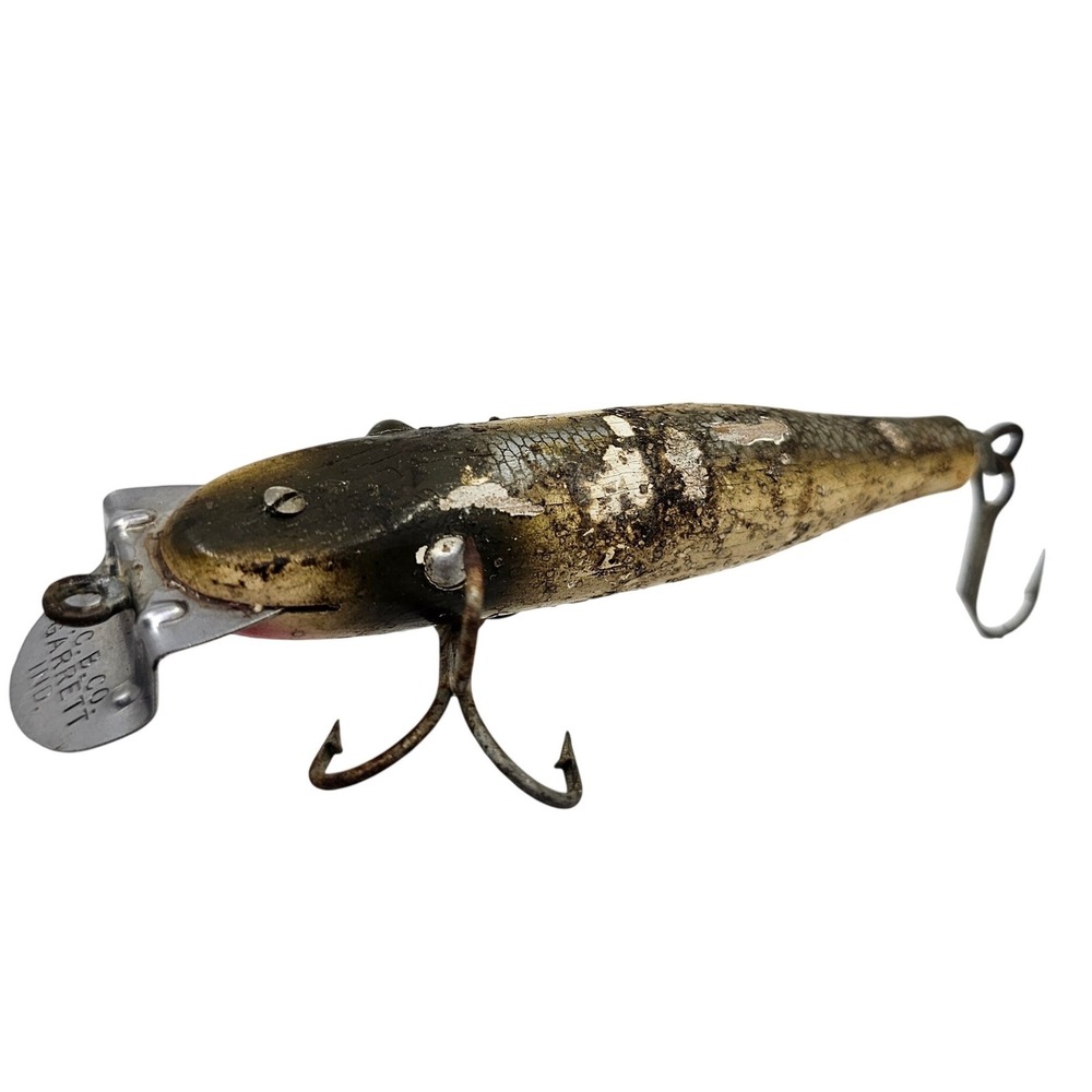 Vintage Creek Chub Wooden Fishing Lure C.C.B. Co. Garrett Pikie Minnow